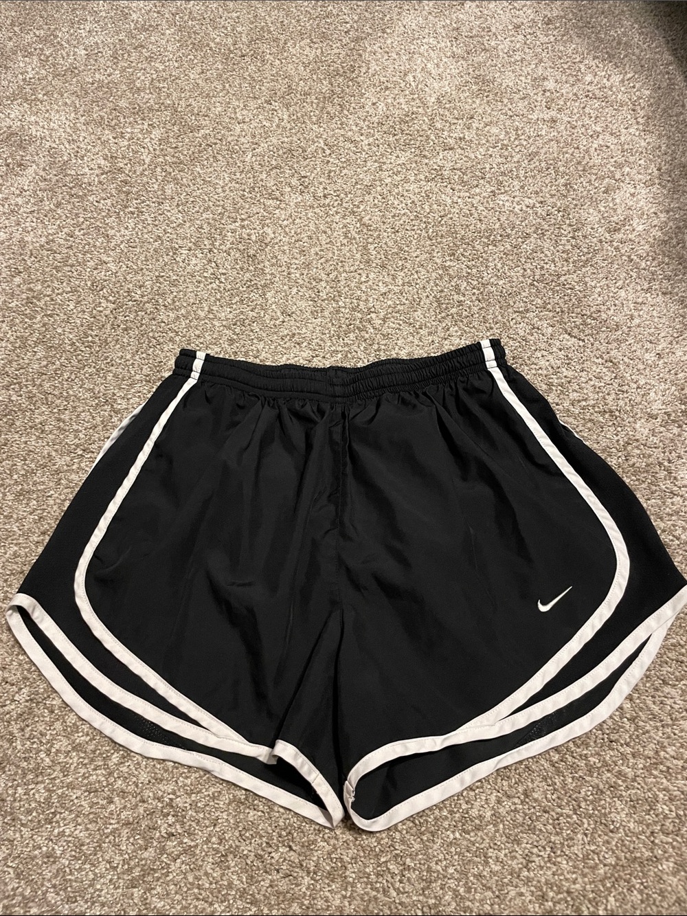 Nike Women's Black Athletic Shorts with White Trim